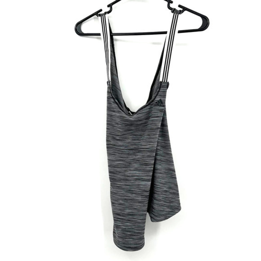 Adidas Size Small heathered gray tank top cross back with cut out climalite